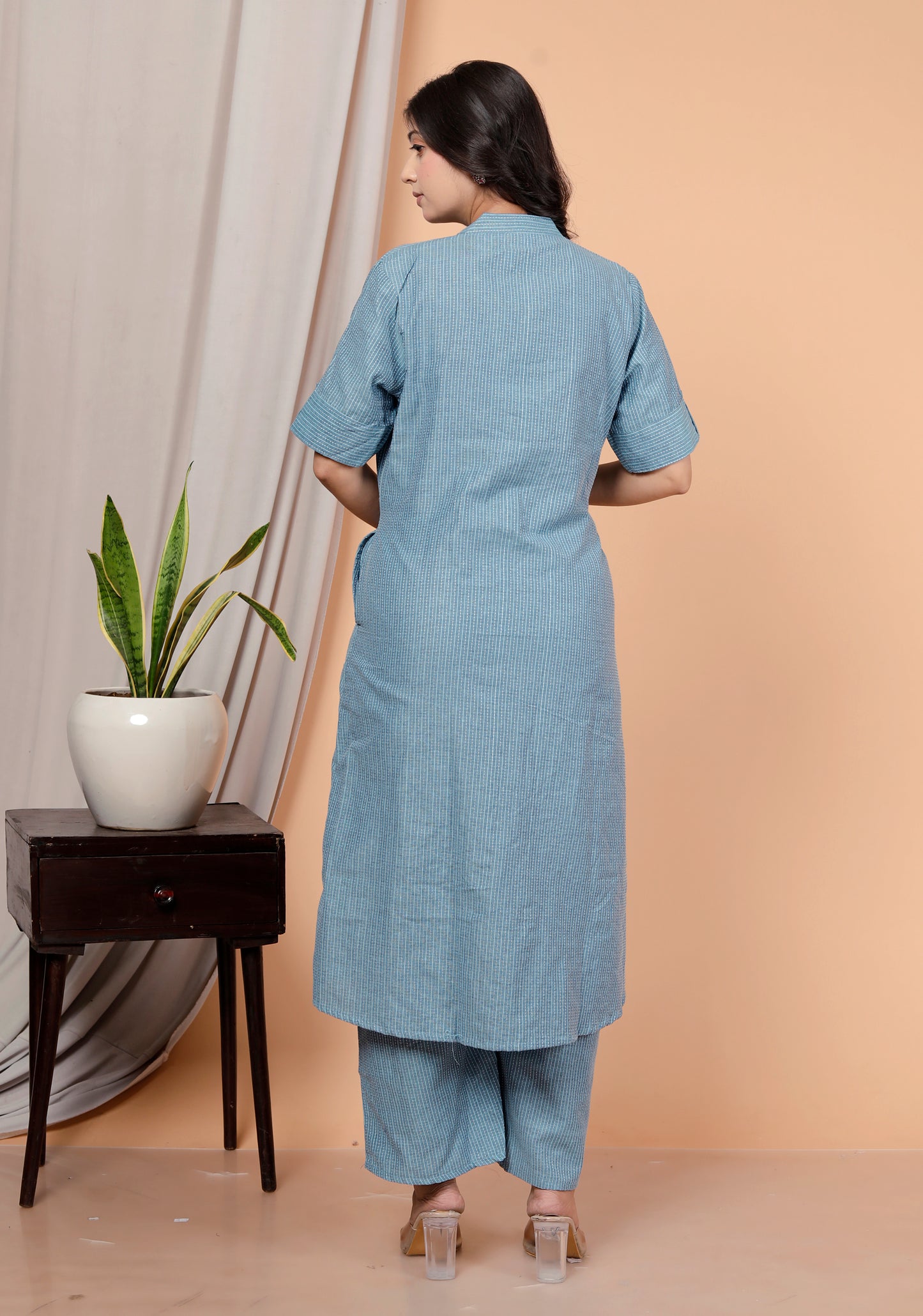 Katha Cotton Kurta Palazzo Set