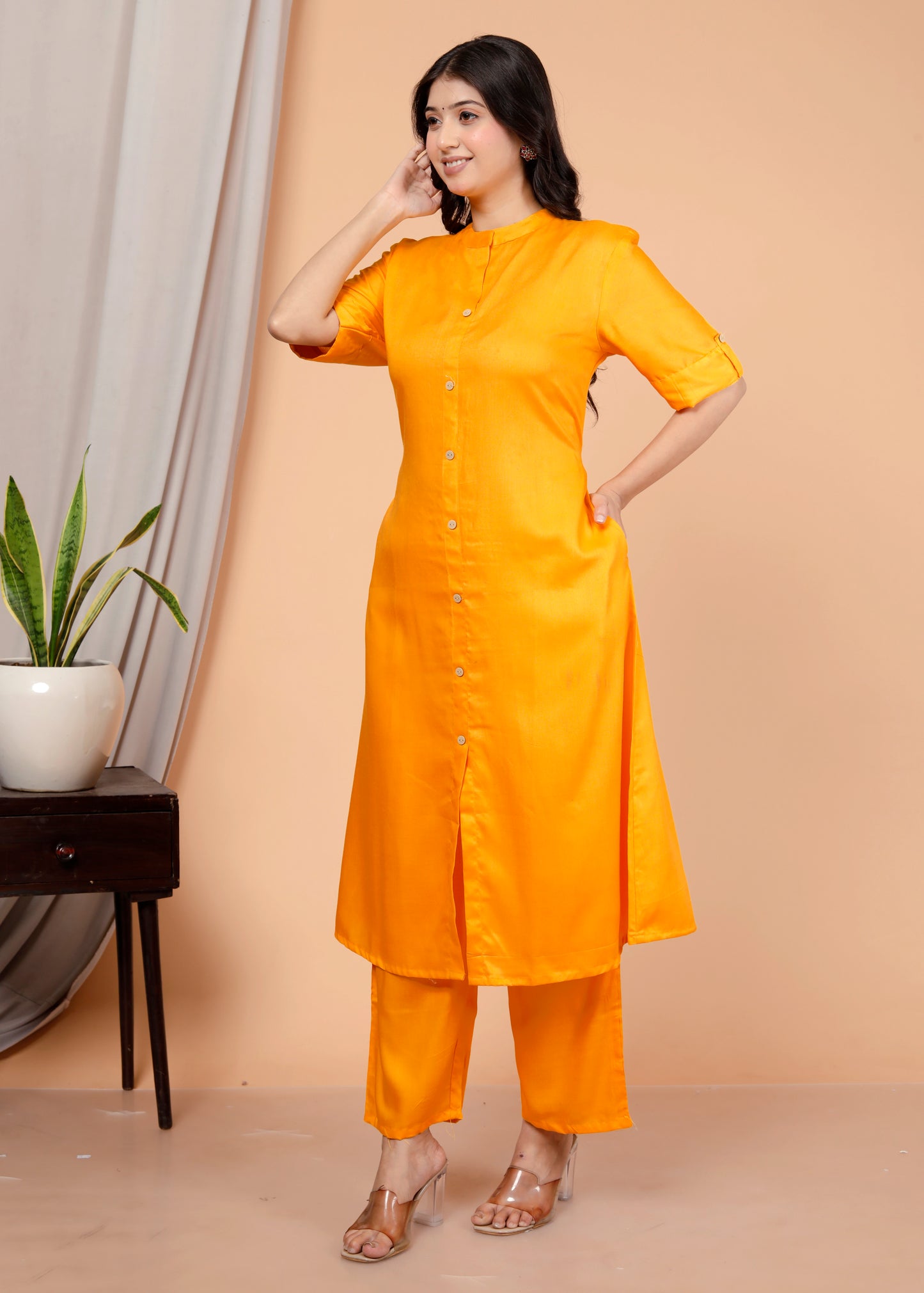 Plain Kurta Palazzo Set