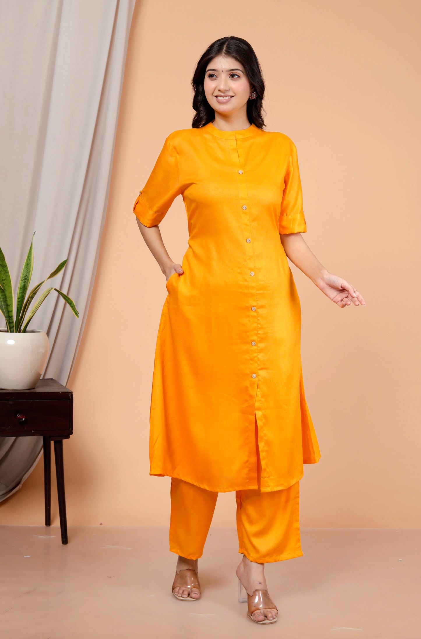Plain Kurta Palazzo Set