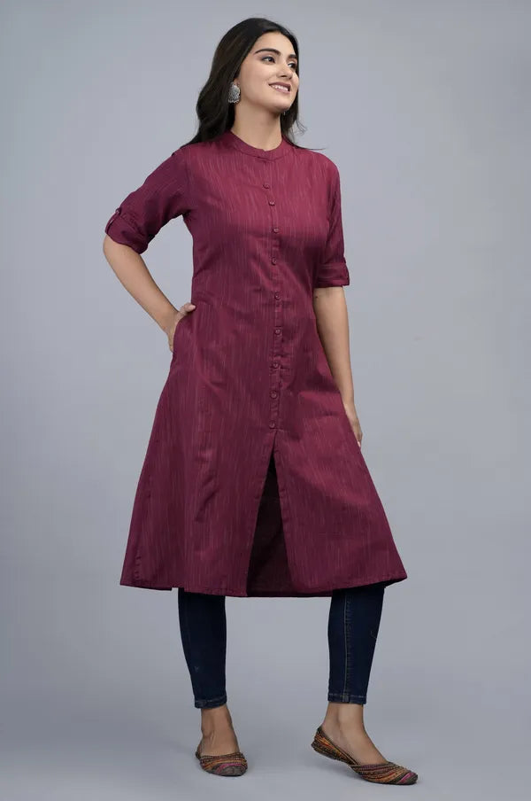 Mehroom Khadi Cotton Kurta For Women