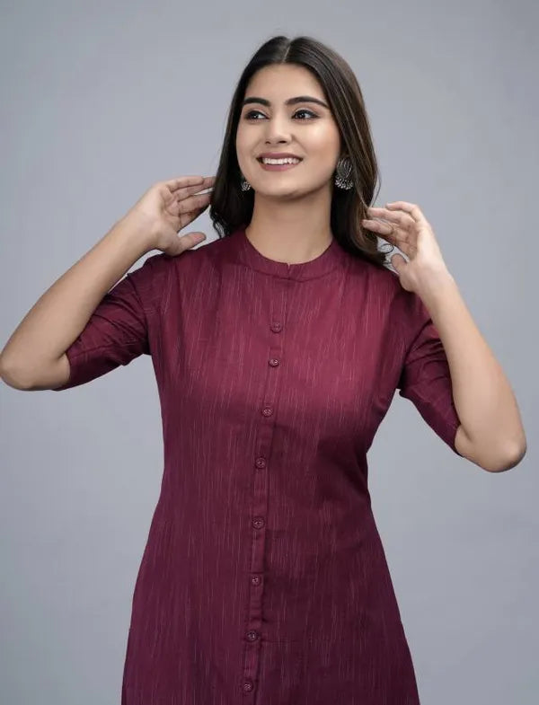 Mehroom Khadi Cotton Kurta For Women