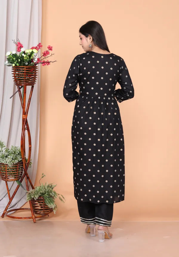 Rayon Embroidery Kurta Pant Dupatta Set for women