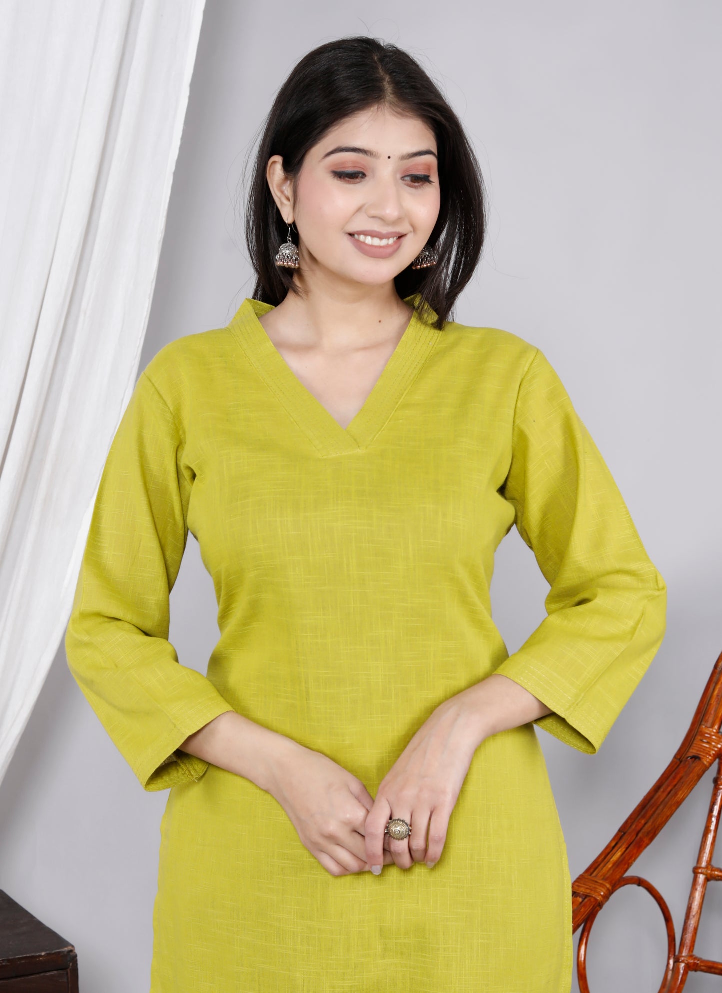 Cotton Slub Kurta Pant Set
