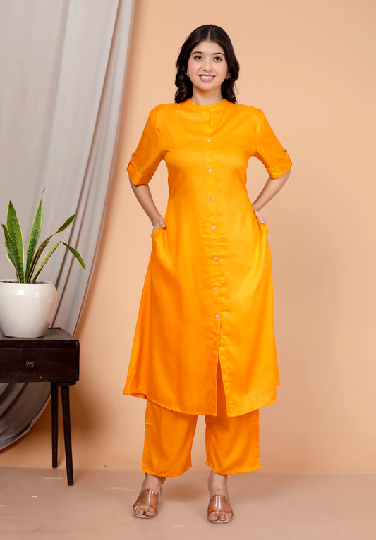 Plain Kurta Palazzo Set