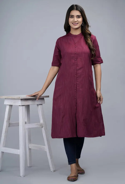 Mehroom Khadi Cotton Kurta For Women